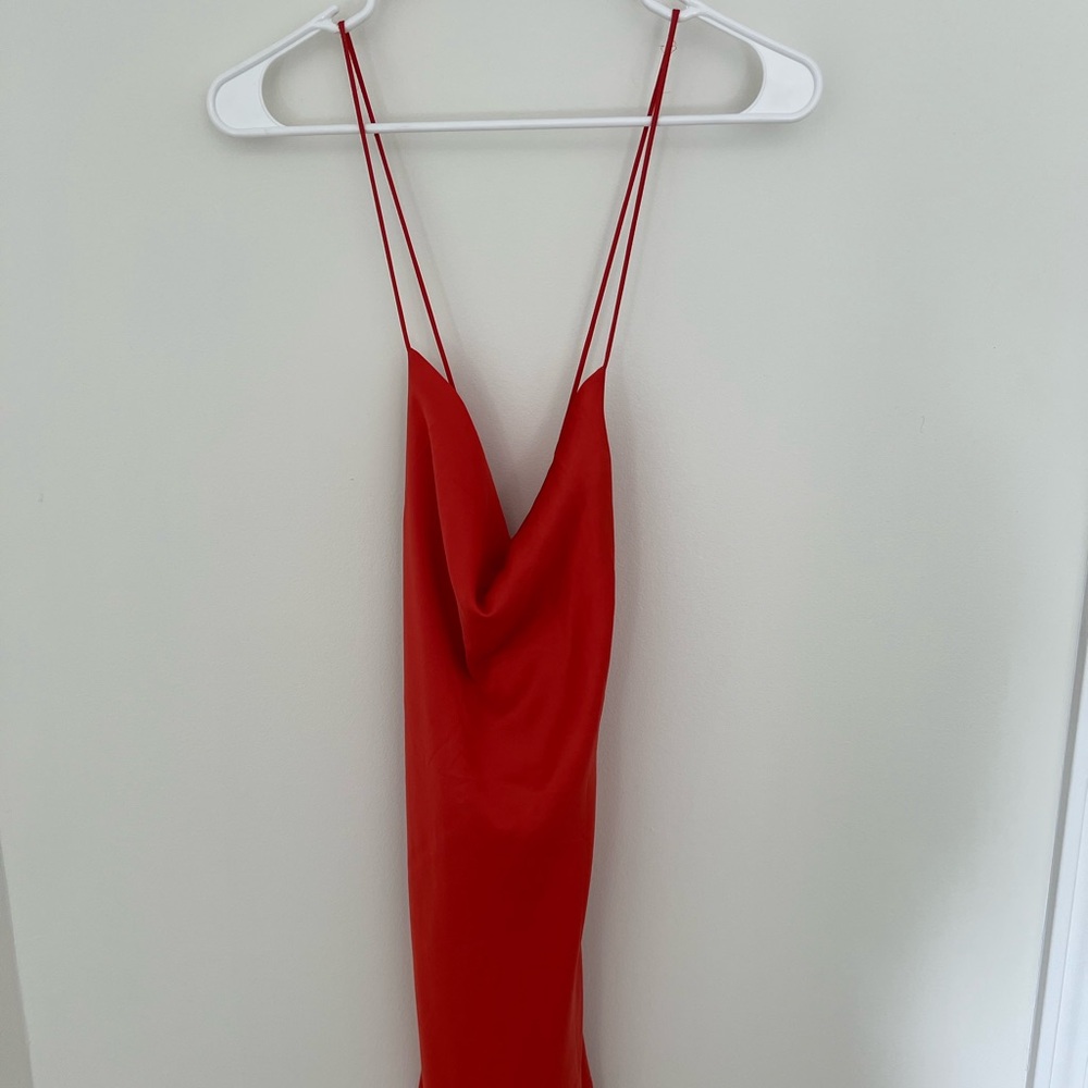 Vibrant Coral Mini Slip Dress